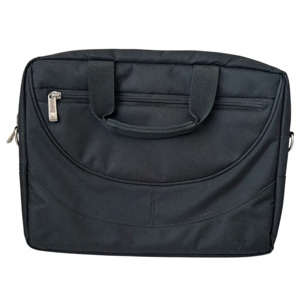 Laptop Bag - Black Nylon - Handle - Zipper Closure -Padded - 12.5
